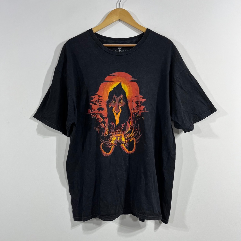 TeeFury VTG 90s Lion King Scar Graphic T-Shirt Mens XL Black Cotton Disney